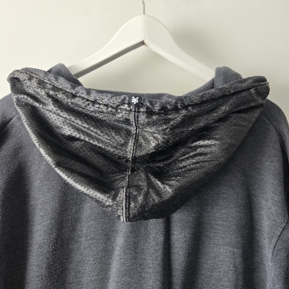 Zoo York Men's 90s Grunge Pullover Sweatshirt Faux Leather Hood Large - Picture 3 of 16